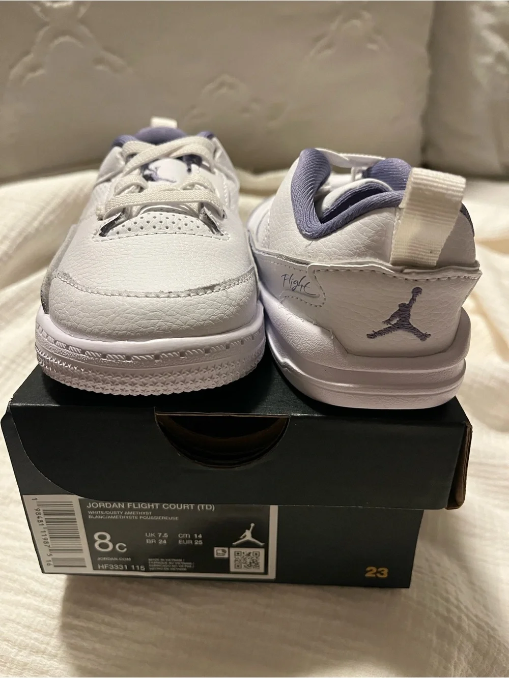 Kids White Jordan court  - toddler Comfort Shoes